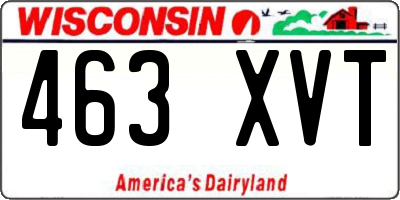 WI license plate 463XVT