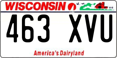 WI license plate 463XVU