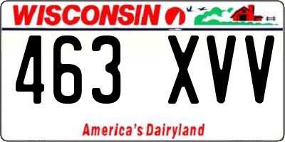 WI license plate 463XVV