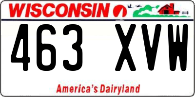 WI license plate 463XVW