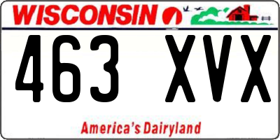 WI license plate 463XVX