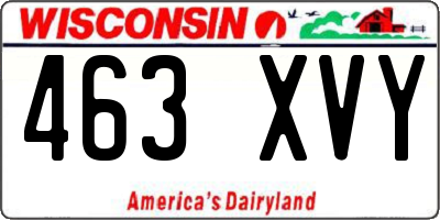 WI license plate 463XVY