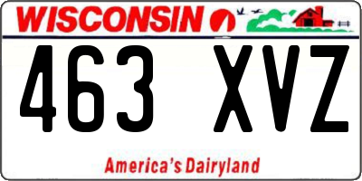 WI license plate 463XVZ