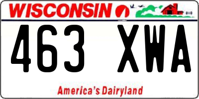 WI license plate 463XWA