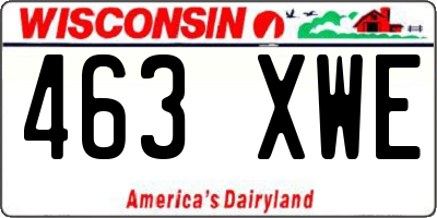 WI license plate 463XWE