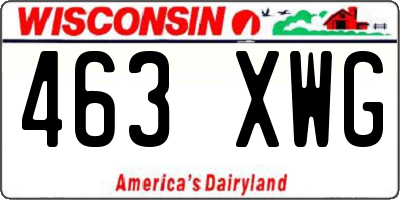 WI license plate 463XWG