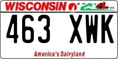WI license plate 463XWK
