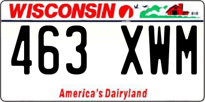 WI license plate 463XWM