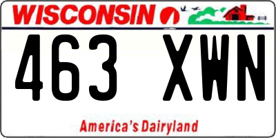 WI license plate 463XWN