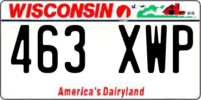 WI license plate 463XWP