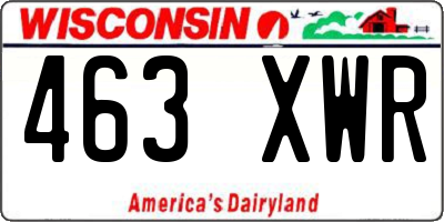 WI license plate 463XWR