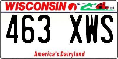 WI license plate 463XWS