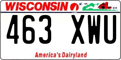 WI license plate 463XWU
