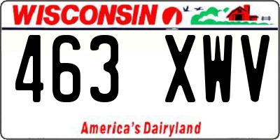 WI license plate 463XWV