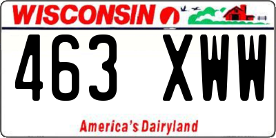 WI license plate 463XWW