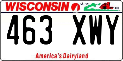 WI license plate 463XWY