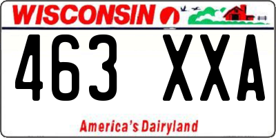 WI license plate 463XXA