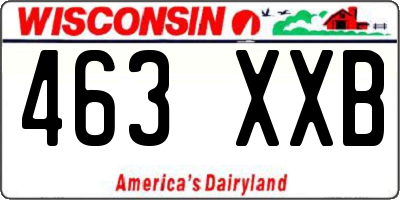 WI license plate 463XXB