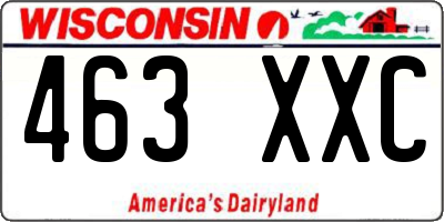 WI license plate 463XXC