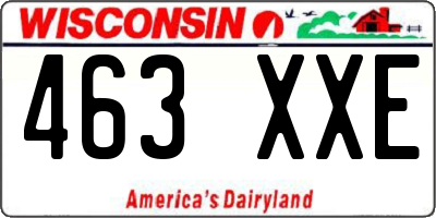 WI license plate 463XXE