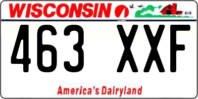 WI license plate 463XXF