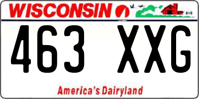 WI license plate 463XXG