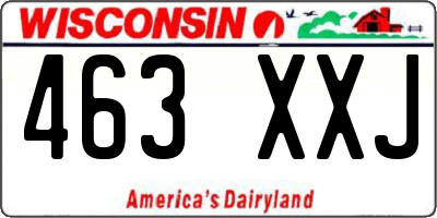 WI license plate 463XXJ
