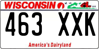 WI license plate 463XXK