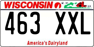 WI license plate 463XXL