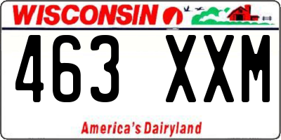 WI license plate 463XXM