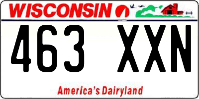 WI license plate 463XXN