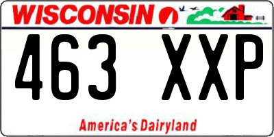 WI license plate 463XXP