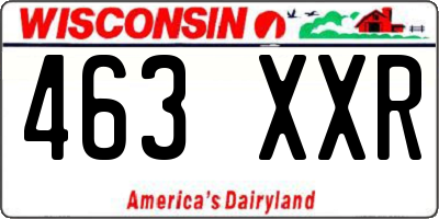 WI license plate 463XXR