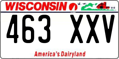 WI license plate 463XXV