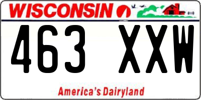 WI license plate 463XXW