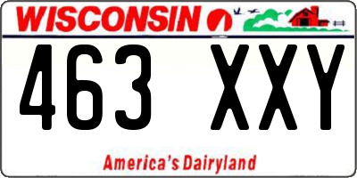 WI license plate 463XXY