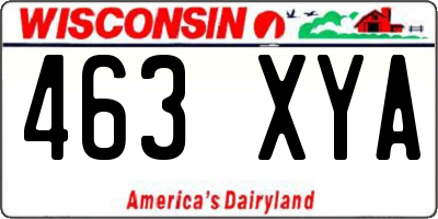 WI license plate 463XYA