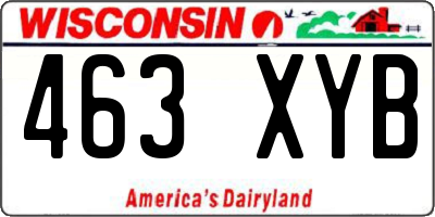 WI license plate 463XYB