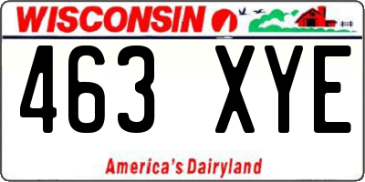 WI license plate 463XYE