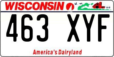 WI license plate 463XYF