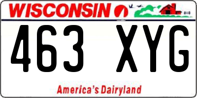 WI license plate 463XYG