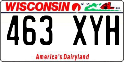 WI license plate 463XYH