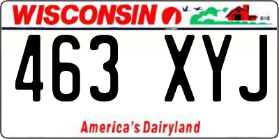 WI license plate 463XYJ