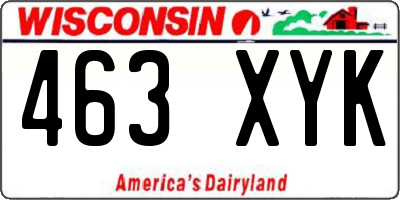 WI license plate 463XYK