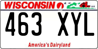 WI license plate 463XYL