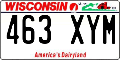 WI license plate 463XYM