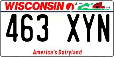 WI license plate 463XYN