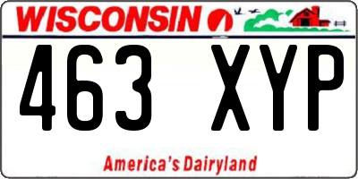 WI license plate 463XYP