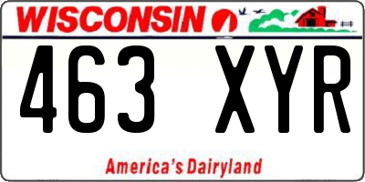 WI license plate 463XYR