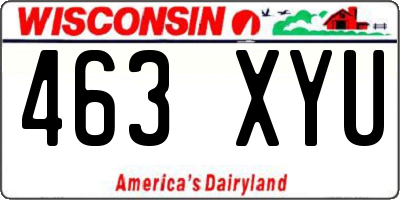 WI license plate 463XYU